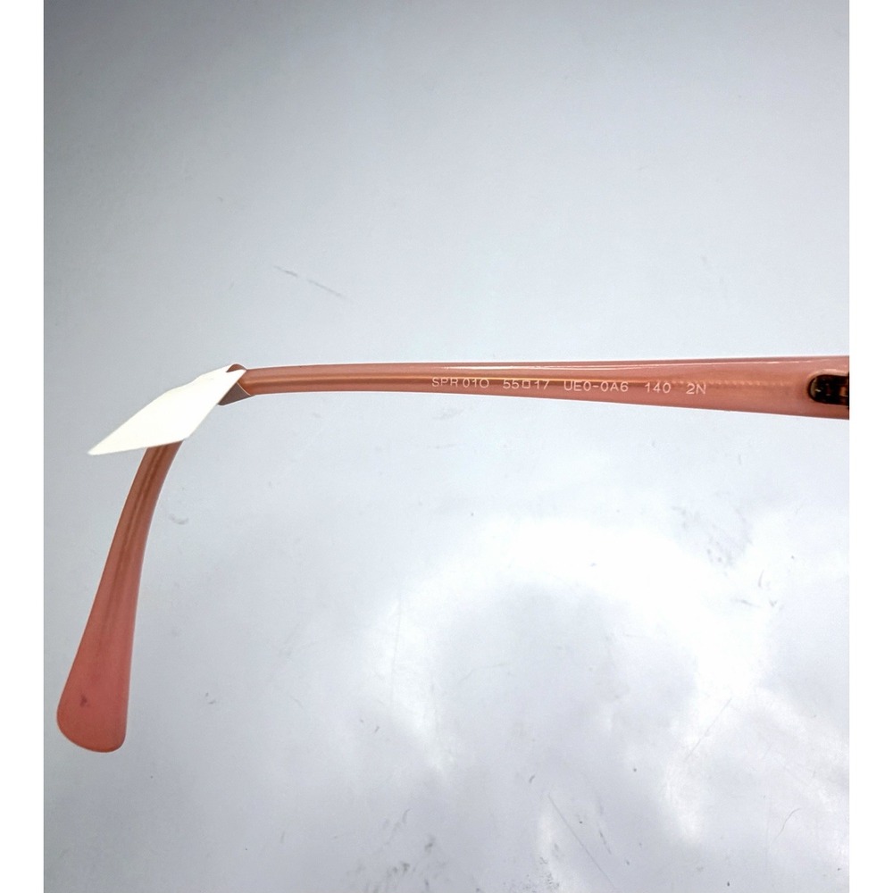Prada Brown Pink Tortoise Gold Cat Eye Square Glasses Italy SPR 01O 55 17 140 - Picture 8 of 8